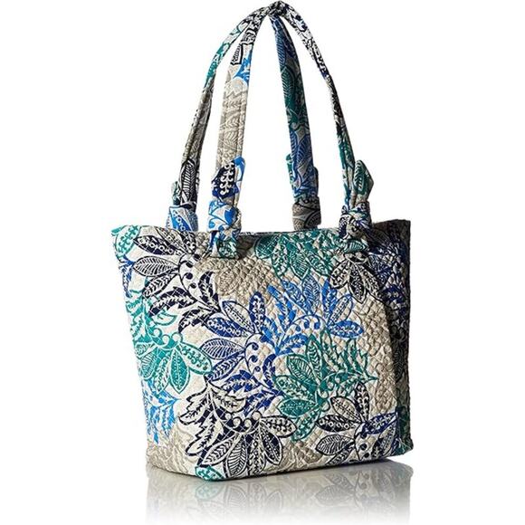 Vera Bradley Women's Quilted Cotton Hadley East West Tote Bag Santiago Floral - Picture 2 of 14
